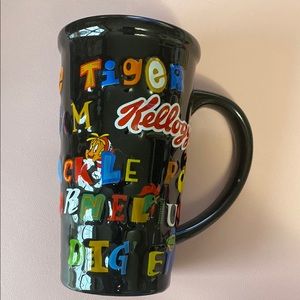 NWOT Kellogg's Black Mug with Colorful Letters